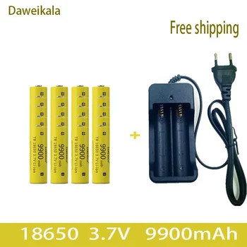 Daweikala 2023 Нова литиево-йонна батерия за фенерче с капацитет от 3,7 В 18650 9900 ма батерия + зарядно устройство