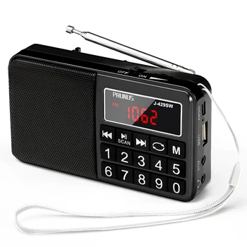PRUNUS J-429 Цифрова Преносимо Радио AM SW Super Bass Стерео FM Радио Говорител с Бутон за Заключване TF USB AUX Акумулаторна Батерия