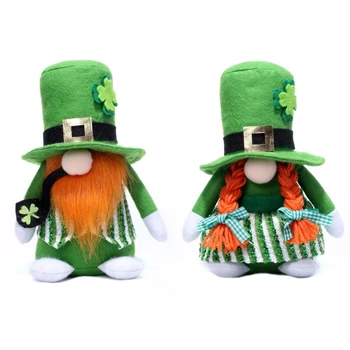 Празнична украса Фигурка зелени таласъмите за Ирландски фестивал в чест на Деня на Патрик, Джуджета, плюшен играчки, украса за маса или плот