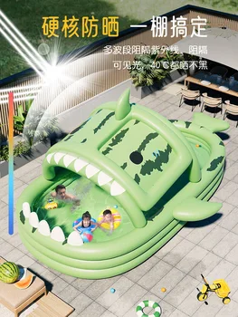 Надуваем басейн за деца, сгъваема детска, детско домашно кофа за плуване за възрастни, деца, открит голям басейн