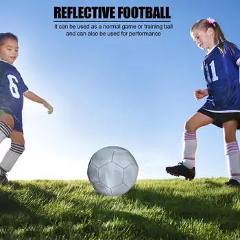 Светлинен футболна топка, светоотражающая светкавицата на камерата за нощни тренировки, здрава футболна играчка за деца, момчета, момичета, мъже, жени