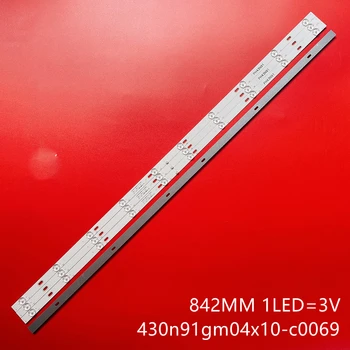 10 комплекта led ленти 430N91GM04X10-C0069 YSL L 1.30.1.43N91GM02R V0 7.03.F.43N91J14R/L11B011 10 светодиоди 84,2 cm para Nevir НРВ-7412-43HD-N