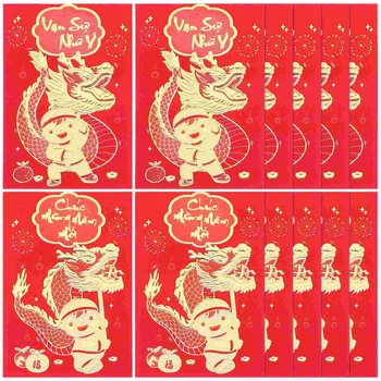 Червени джобове за пари, Китайски Щастливи Парични Пликове, Годишни Червени Пликове, Пари в Пликове, Пари чанти в произволен стил