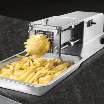 Автоматична машина за рязане на плодове и зеленчуци блокчета, за рязане на сладки картофи, краставици, репички, картофи салата, пържени картофи, машина за тласкане на пържени картофи