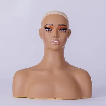 Реалистичен женски бюст-главата на манекена с раменете, за показване на перука