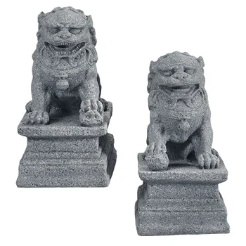Статуя на Лъв Статуи на Фън Шуй Foo Кучета-пазачи на Мини Каменен Лъв Декор Статуя на Лъв в Китайски стил Десктоп декорация на Фън шуй