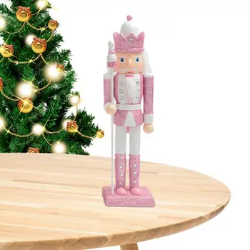 Лешникотрошачката, Розови Коледна украса, Седеф класически фигура, Дървени Традиционна украса за коледното рафтове, Декор стил 3