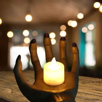 Свещник за Хелоуин Реалистичен Ръчно Творчески Подпори Поставка за Свещи на Стълб за Плот на Централно Украса на Парти, на Празник На Закрито, Домашен Декор