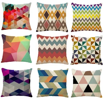Модерните цветни калъфки за възглавници в геометричния стил, квадратни декоративни седалките, калъфка за възглавница, калъф за мека мебел-дивани