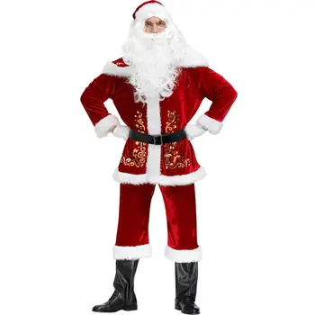 Костюми за cosplay Дядо Коледа Коледно облекло за cosplay Коледен карнавал Екипировки за Коледни партита костюмиран Коледа за мъже