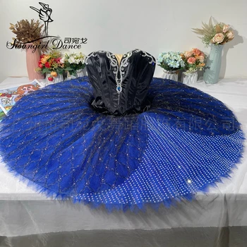 Тъмно синя професионална балетната поличка с прерязано за момичета YAGP Ballet Stage Cosutmes Tutu Classic Kids BT4090