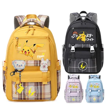 Жена раница Pokemon, водоустойчив училище раница Pikachu Gengar за момичета, лаптоп за момичета, етажерка набор от Snorlax, пътна чанта