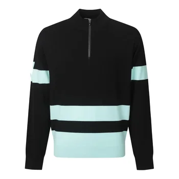Модерен мъжки пуловер Golf Selection с цип на половината на вратата за есенно-зимния топлина, висококачествен трикотаж, модни свитшотов.