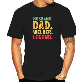 Мъжки Забавна Тениска Заварчик Husband Dad Заварчик Legend Отстъпка, Отделно Блузи, Тениски, Памучни Тениски За Мъже Normal