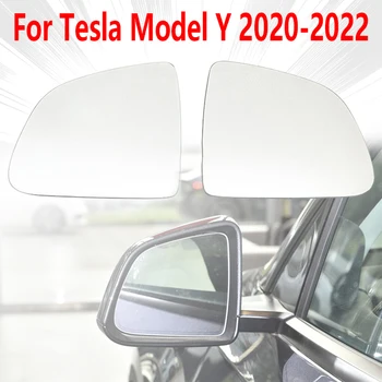 Обектив външни огледала за обратно виждане на автомобила със стъклена леща с топъл Смяна на аксесоари За стайлинг на автомобили Tesla Model Y 2020 2021 2022