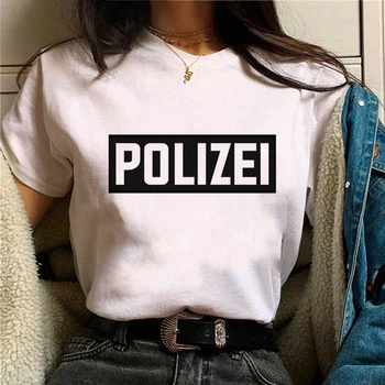 Тениска Polizei женска тениска с комиксами и графика, дрехи за момичета в стил манга