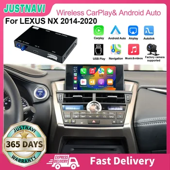JUSTNAVI Безжична Apple CarPlay Android Smart Auto AI BOX За Lexus NX 2014 2015 2016 2017 2018 2020 Функция Огледално връзка HDMI