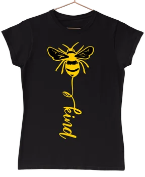 Женска тениска с Пчелен принтом, Дамски Годишна Ежедневна Тениска С къс Ръкав, Потници Bee Kind