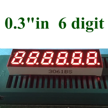 10ШТ ЧЕРВЕН 0,3-инчов 6-Знаков 7-Сегментен цифров Индикатор LED С Цифров Дисплей, Общ Катод 0,3 