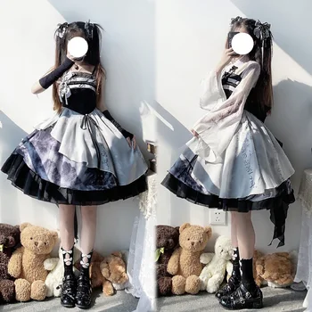 Новият китайски стил, superior комплект от две части в китайски стил Hanfu Lolita Dress