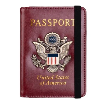 LX9F Съединените Щати на САЩ RFID мъжки портфейл, корици за паспорти, калъф-титуляр