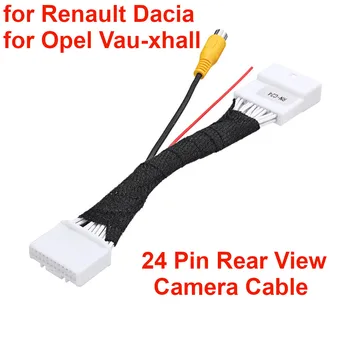 Авто 24-пинов оригинални видео RCA Кабел-адаптер за паркинг камера за задно виждане за Renault Dacia за Opel Vauxhall