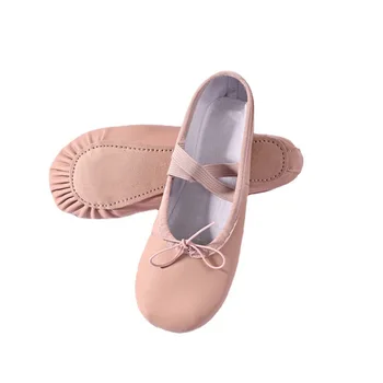 Гимнастическая Детски танцови обувки За момичета, Мека подметка за възрастни начинаещи по народни танци, Розови женски балетные обувки от изкуствена кожа