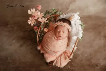 Реквизит за снимки на новородени творческа тематично одеяло, превръзка на главата, розова обвивка във формата на цвете, студийная стрелба