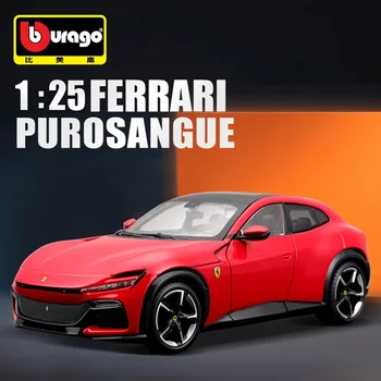 Bburago 1:25 Ferrari PUROSANGUE SUV Diecasts & Играчка Превозни Средства Метална Модел Автомобил Амортисьор Звук Светлина Колекция от Автомобилни Играчки Подарък