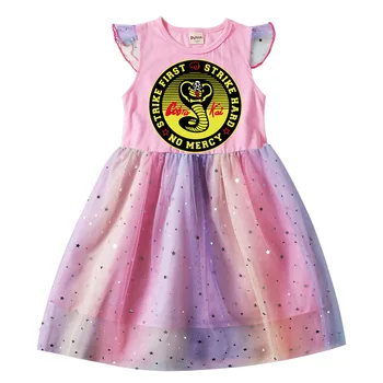 Летни дрехи Cobra Kai, рокля на принцеса за момиченца с малка чанта, комплект от 2 теми, бебешка рокля с къси ръкави за сватба, рожден Ден, премяна