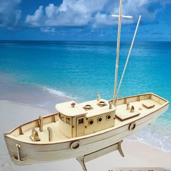 1: 30 Модел на кораба в събирането на Дървени Плаване с лодка DIY Wooden набор от Играчки-пъзели Подарък