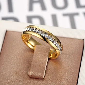 Гривни за отпечатъци от австрийския кристал, фини пръстени за жени, диаманти, скъпоценни камъни, Титан с 18-каратово златно пълнеж, Бижута, аксесоари от неръждаема стомана