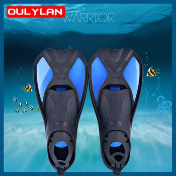 Професионални Плавници за гмуркане Oulylan, Регулируем обувки за плуване за възрастни, Силикон, Дълги Плавници за гмуркане с маска и шнорхел за гмуркане
