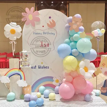 1 комплект Маргаритка латексный топка цвят на тестени изделия и пресни цветя, сватбени балони подпори за украса на детски рожден ден