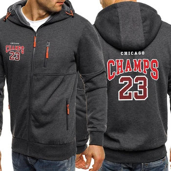Баскетболен отбор Champs 23 Качулки с надпис American ретро Мъжки модни дрехи с цип Hoody с качулка отвътре оверсайз