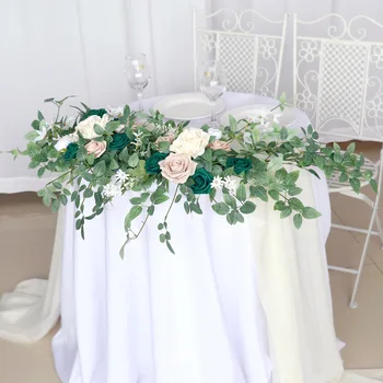 Yannew 2 елемента. Цветя във формата на скъпа/таблата на масата, изкуствени цветя, централните елементи за декорация на сватбени церемонии в селски стил