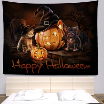 Хелоуин гоблен, окачена на стената, бохемия, украса на стаята хипи, поддръжка на магьосничеството и чародейството на поръчка