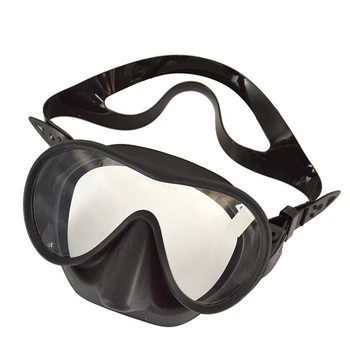 Панорамна маска за гмуркане KEEP DIVING за възрастни, маска за гмуркане с закалено стъкло, Очила за плуване, от премиум-клас с капак за носа, черен