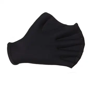 1 Чифт водни ръкавици за гмуркане с перепонками за фитнес (черни) за физически тренировки