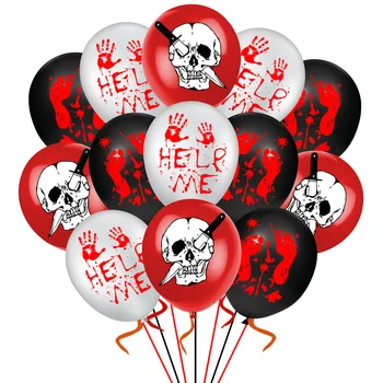 Балони за Хелоуин, Банер, пощенска Картичка за торта, Окървавен нож, Латексови балони, Илюзорен празник, парти, балони-скелети, Украса за Хелоуин