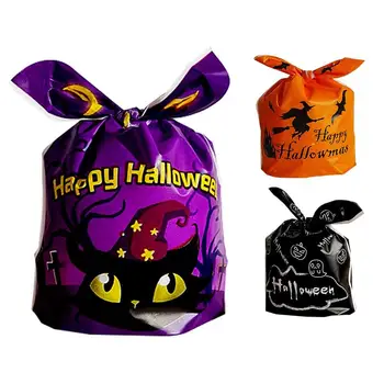 Торбичка за подарък за Хелоуин 50ШТ с мультяшными заячьими уши, обвързани чували за предложения на тема Хелоуин, подаръчни пакети за предложения, бонбони и играчки