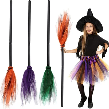 Детска пластмасова метла за ведьминой парти за Хелоуин за cosplay, Летяща Метла Подпори