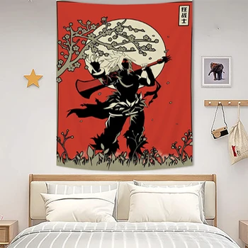 Японската Линия Artnime Стенен Гоблен Естетически Украса на Стаята Гоблени Декор Гоблени Краси Началната Спалнята с Кърпа, Изложено на Големия