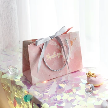 Просто сватбена кутия шоколадови бонбони от черен мрамор, опаковъчна хартия, Персонални Творчески Мрамор хартиена торбичка, за да проверите за рожден ден, сватбени партита