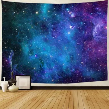 Галактическата Гоблен Синьото Звездно Небе Вселена, Космос, с монтиран на стената Кошмарен Загадъчна Неяснота на Звезди за Хола Общежития