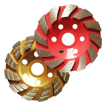 Диамантена ъглошлайф от 2 части диск за Шлайфане Жълта и червена стомана 100 мм Циментов камък на Бетонова Купа Шлайфане диск Режещ инструмент