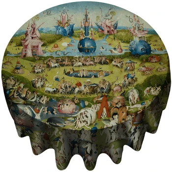 Градината На Земните Наслади, Картини От Епохата На Възраждането Класическо Изкуство На Bosch Кръгла Покривка От Ho Me Pipi За Кухня Трапезария