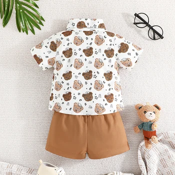 Хавайски дрешки за момче Риза с копчета За момче Детски шорти Детски Летни дрехи Плажни дрехи за момче