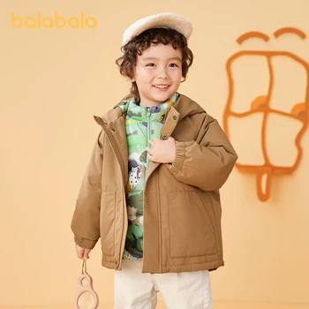 Balabala за деца 2023, межсезонный пуховик унисекс за момчета и момичета, зимни топлото яке от две части