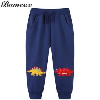 Панталони за момчета Bumeex с бродерия динозавър, есенни детски зреещи на експозиции